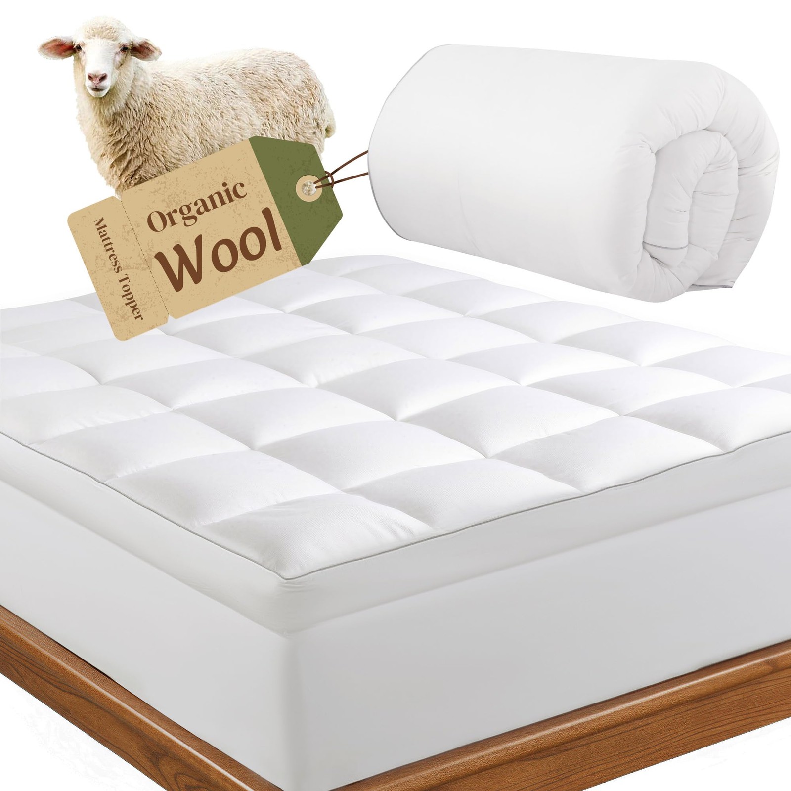 Mattress Topper 2000GSM 100% Merino Wool Queen 80"x60" Extra Plush Supportive gallery