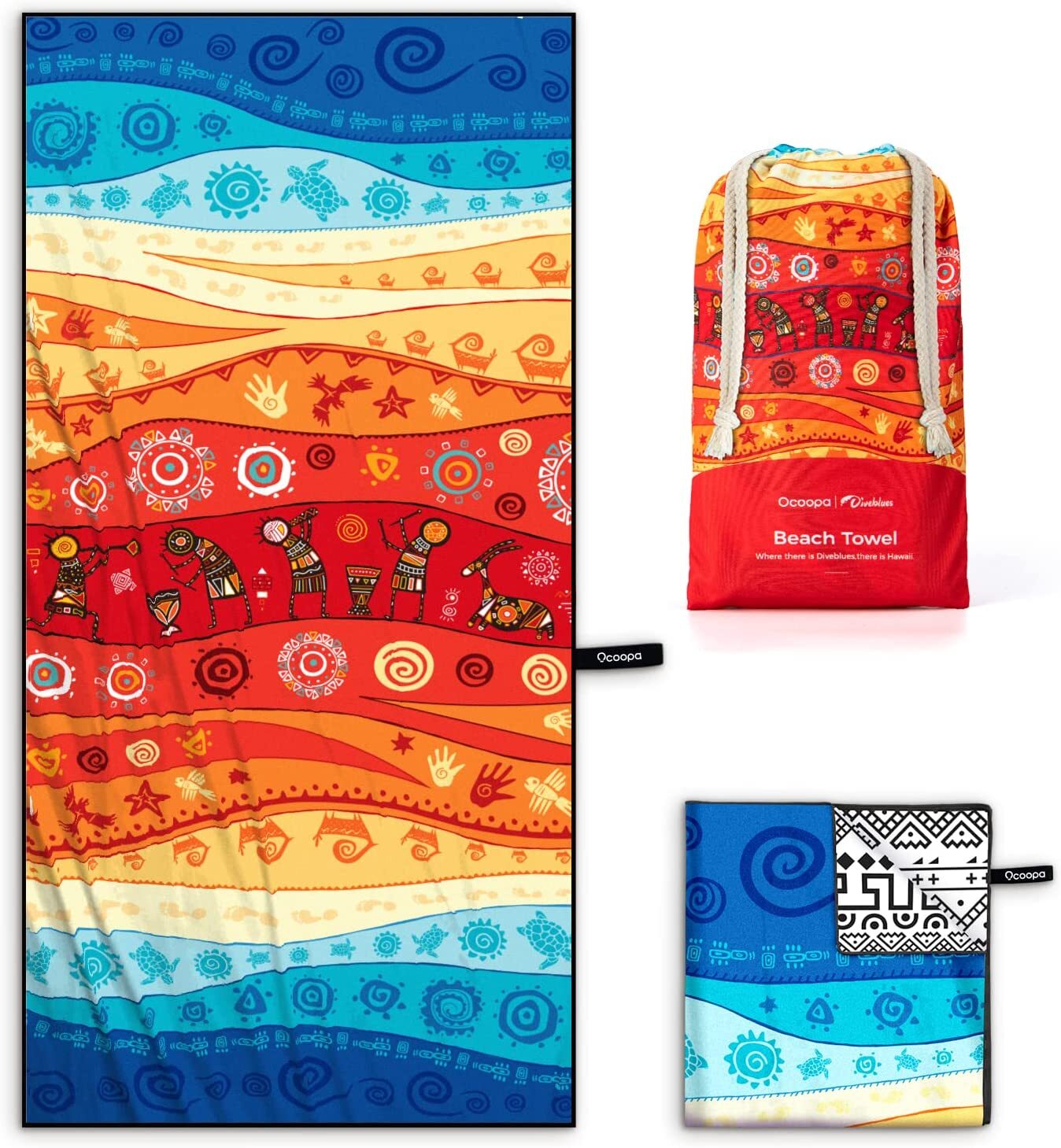 New! OCOOPA Microfiber Beach Towel Fast Drying Oversize Mat Sand Free Extra soft gallery