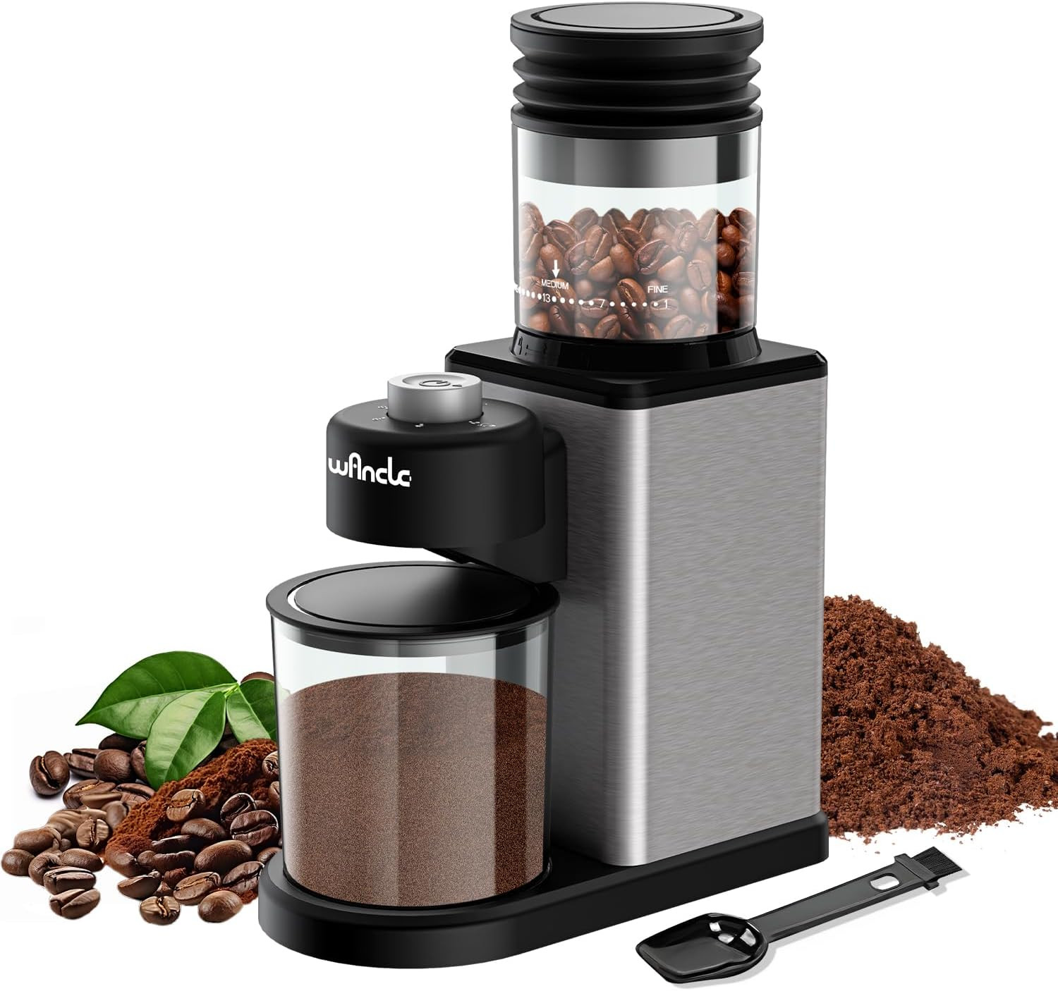Conical Burr Coffee Grinder, Coffee Bean Grinder with Adjustable Grind Settings gallery