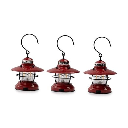 Barebones Edison Mini Vintage Adjustable LED Compact Outdoor 3 Packs Red