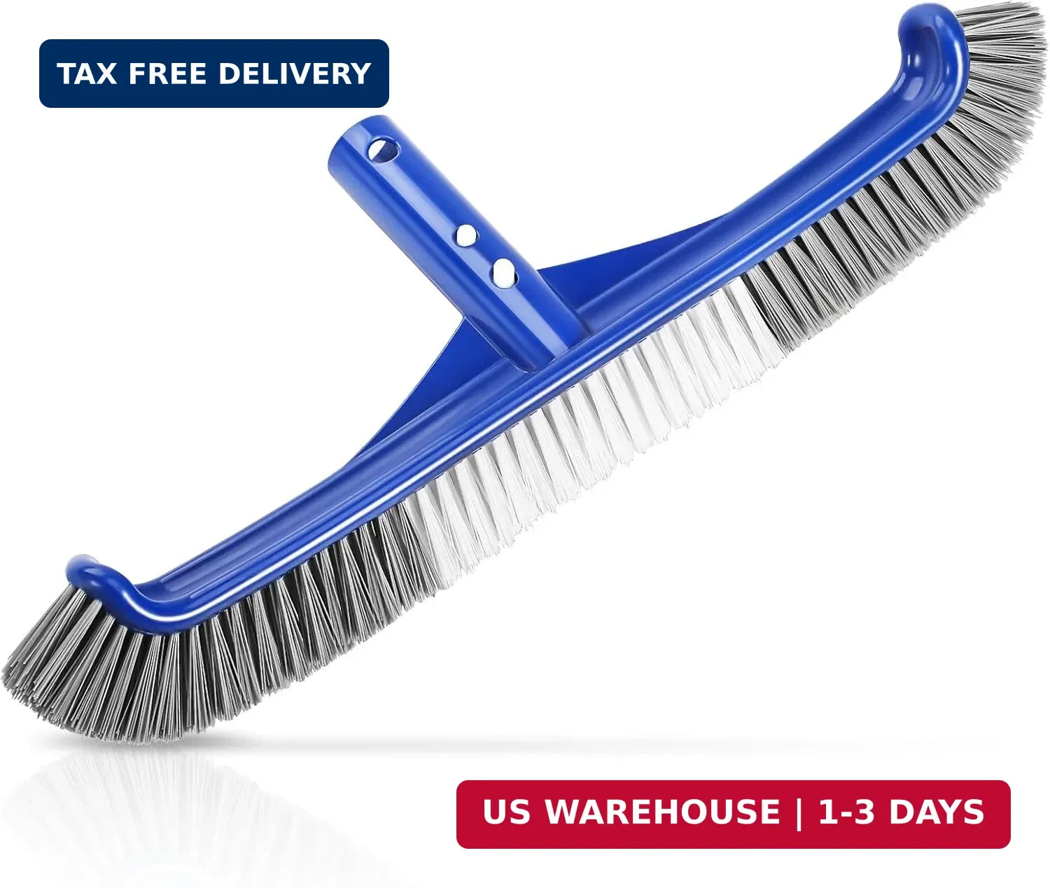 Pool Brush Head, 17" Pool Brushes for Cleaning Pool Walls, Curved Ends High-Effi gallery