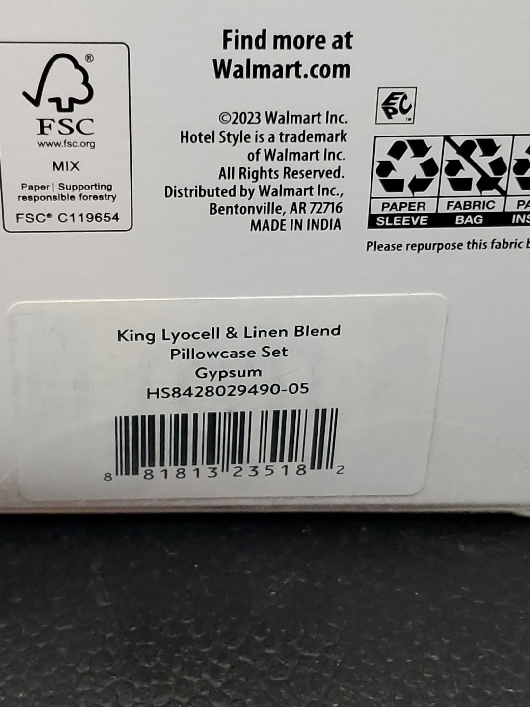 Hotel Style Lyocell & Linen Blend 2 Pillowcases KING, GYPSUM gallery