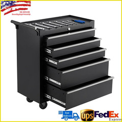 5-Drawer Rolling Tool Chest Tool Box Lockable Storage Cabinet Tool Cart w/Wheels