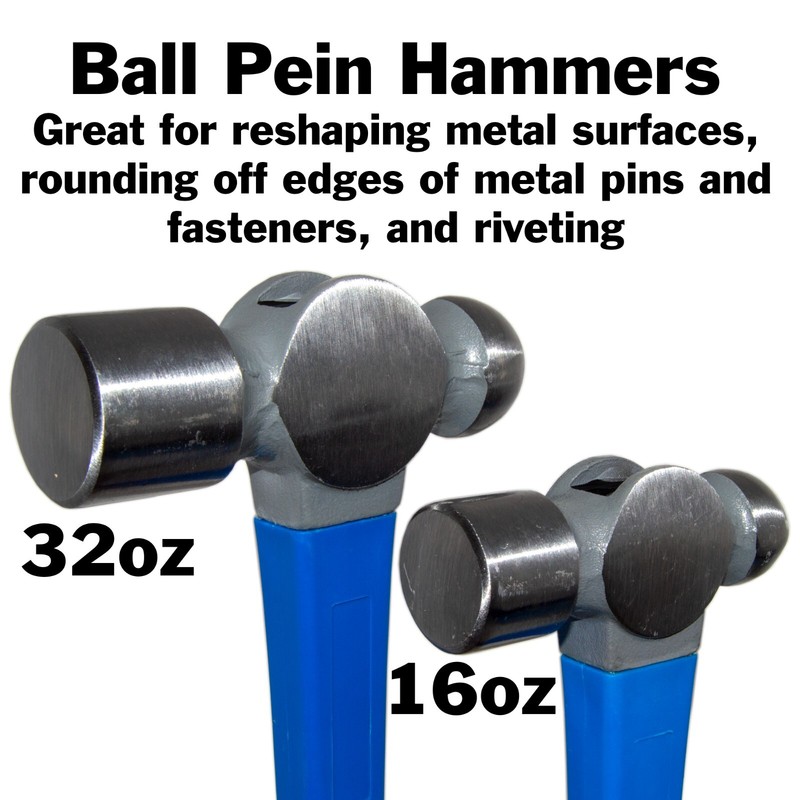 5 Piece Hammer Set - Includes Rubber Mallet, Sledge, Cross Pein, and Ball Pein gallery