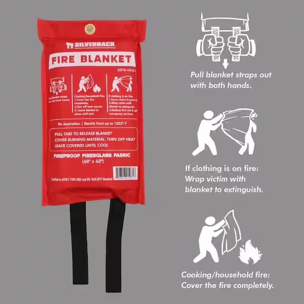 Klear Concepts 40 in. x 40 in. Emergency Fiberglass Fire Blanket - Home / Office gallery