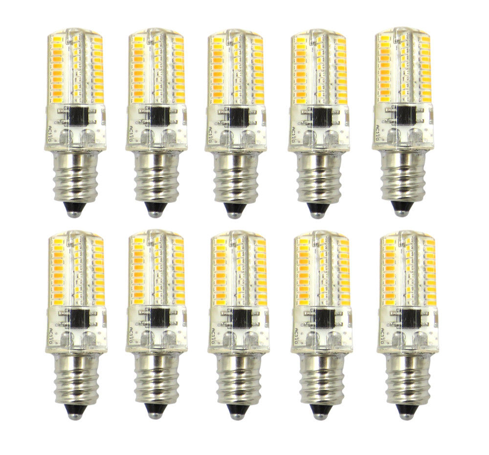 10pcs E12 Candelabra C7 LED Light Bulb 3W 80-3014 SMD Lamp Soft White 110~120V H