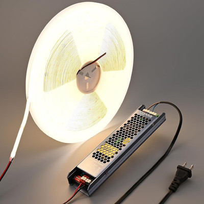 24V COB LED Strip Lights 65.6Ft Kit, 4000K Natural White Cuttable Adhesive 480Le gallery