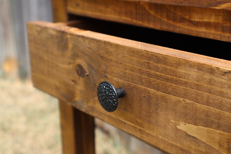 Dark Walnut Rustic - Cabin style Nightstand. Bedside table / Single Nightstand gallery
