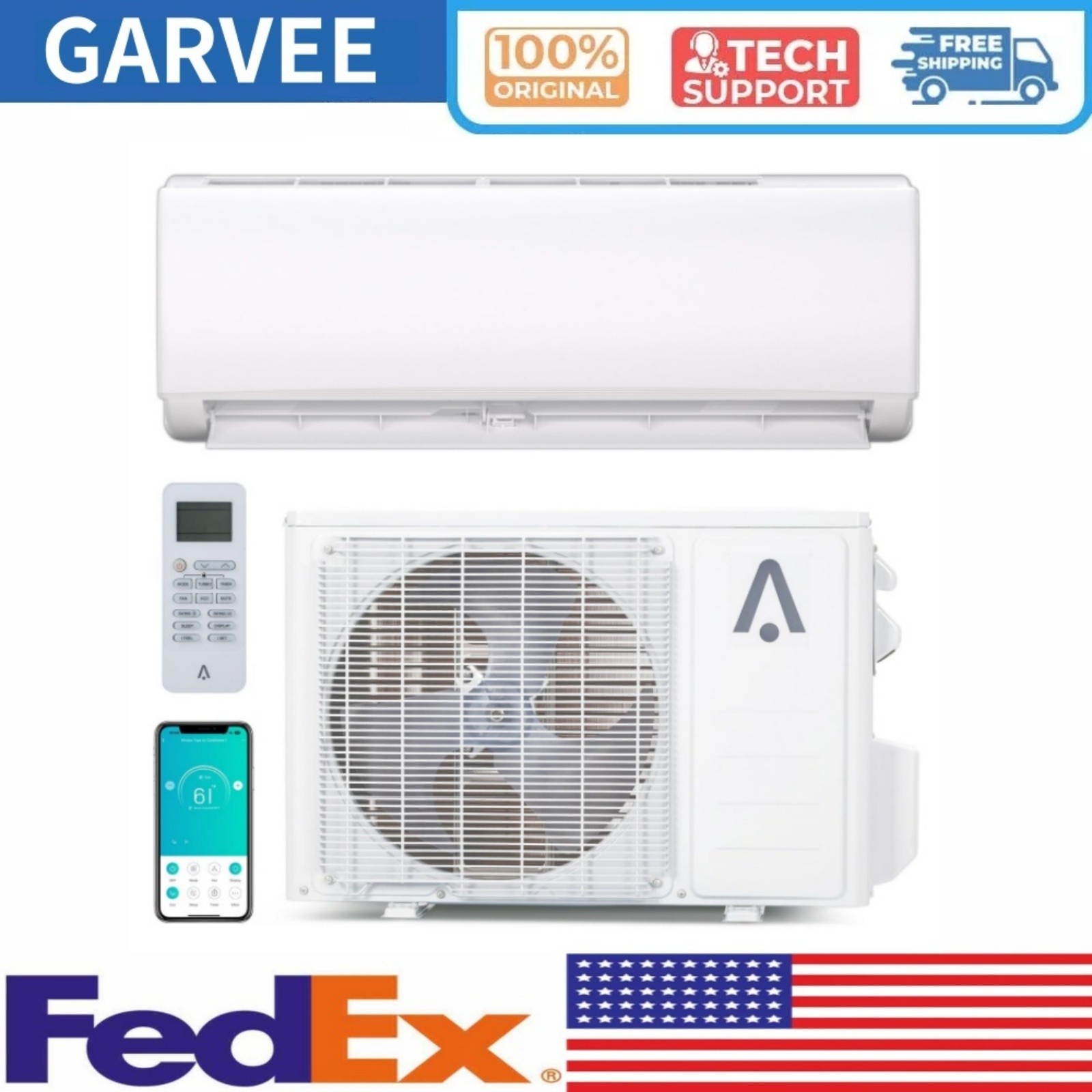 🔥24000 BTU Mini Split Air Conditioner Heat Pump 21 SEER2 Ductless Inverter 230V gallery