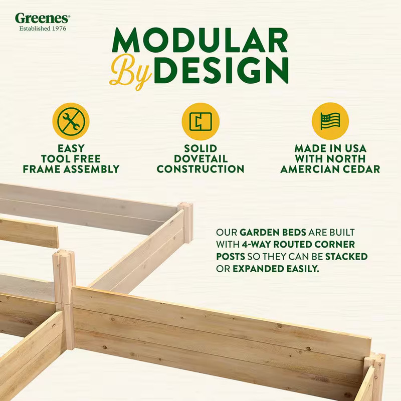 Premium Sanded Natural Cedar Wooden Rectangle Raised Garden Bed 3/4 In. Thick Bo gallery