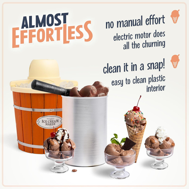 Electric Ice Cream Maker - Old Fashioned Soft Serve Ice Cream Machine Makes Froz gallery
