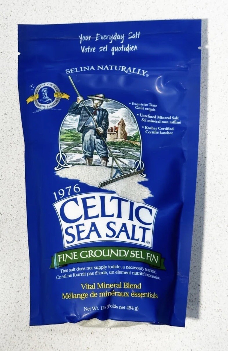 SHIPS FAST! 2 PACK 1 LB/POUND Celtic Sea Salt Fine Ground Resealable Bag! 2lbs. gallery