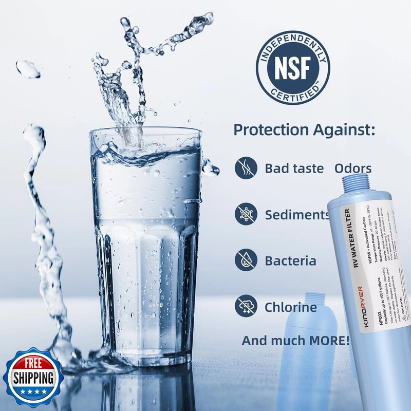 2* RV Water Filter w/Hose Protector for Drinking Reduces Chlorine Odor Sediment gallery
