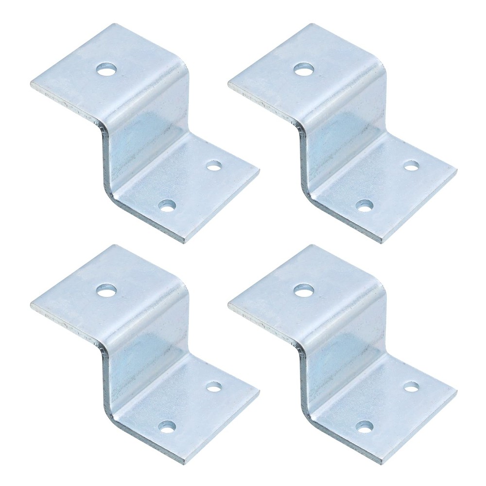 Silver Z Brackets Heavy Duty Right Angle Corner Brace Support 1.57 In 4 PCS