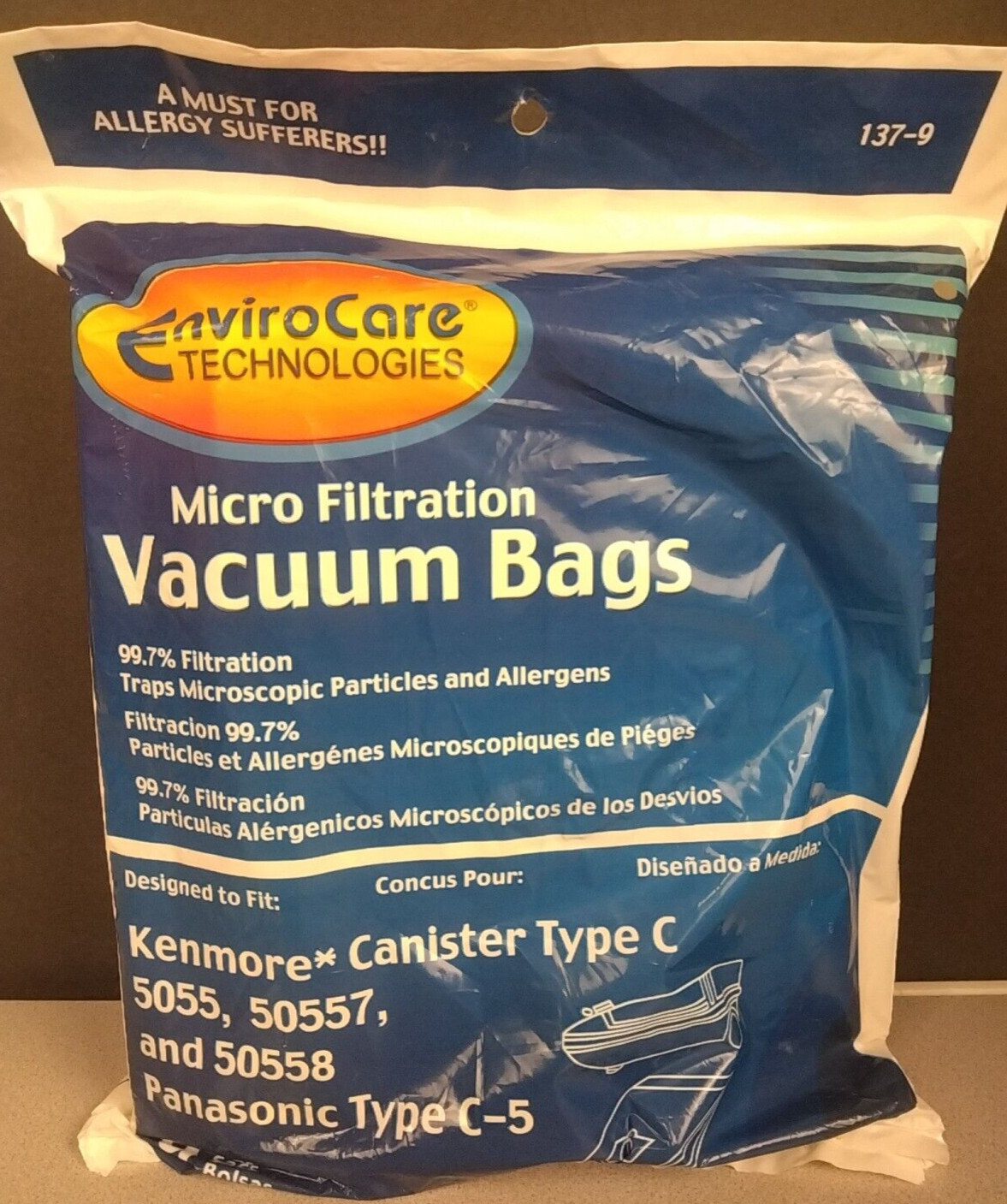 Enviro Care 9 Pack Micro Filtration Kenmore Canister C Vacuum Bags - New gallery