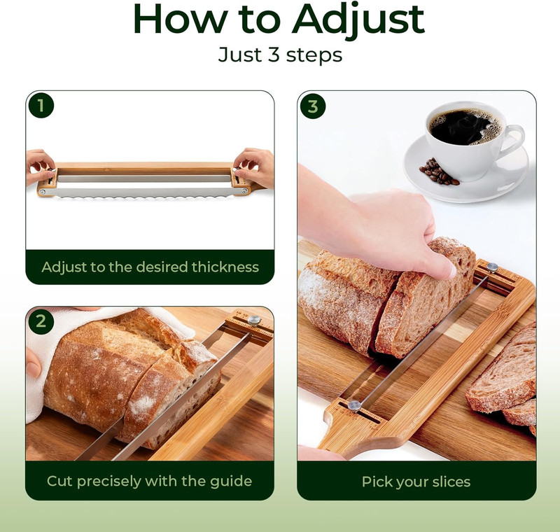 Bread Pilot Adjustable Bread – Upgraded Bread Slicer for Homemade gallery