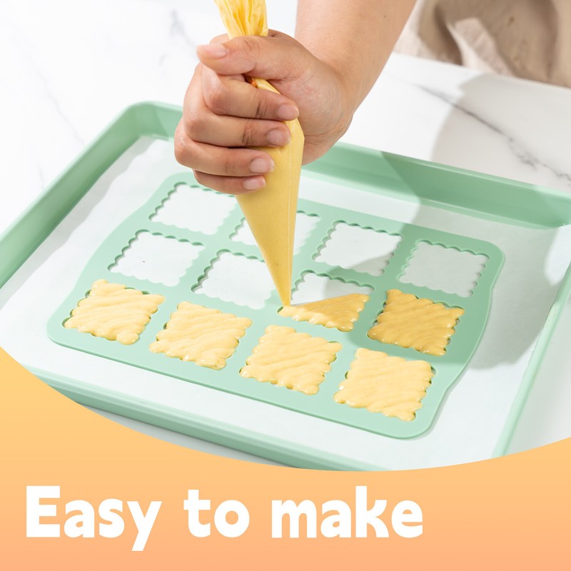 5pcs Cookie Wafer Stencil Silicone Mold Cracker,Crispy Baking Shaper 3 Shapes gallery