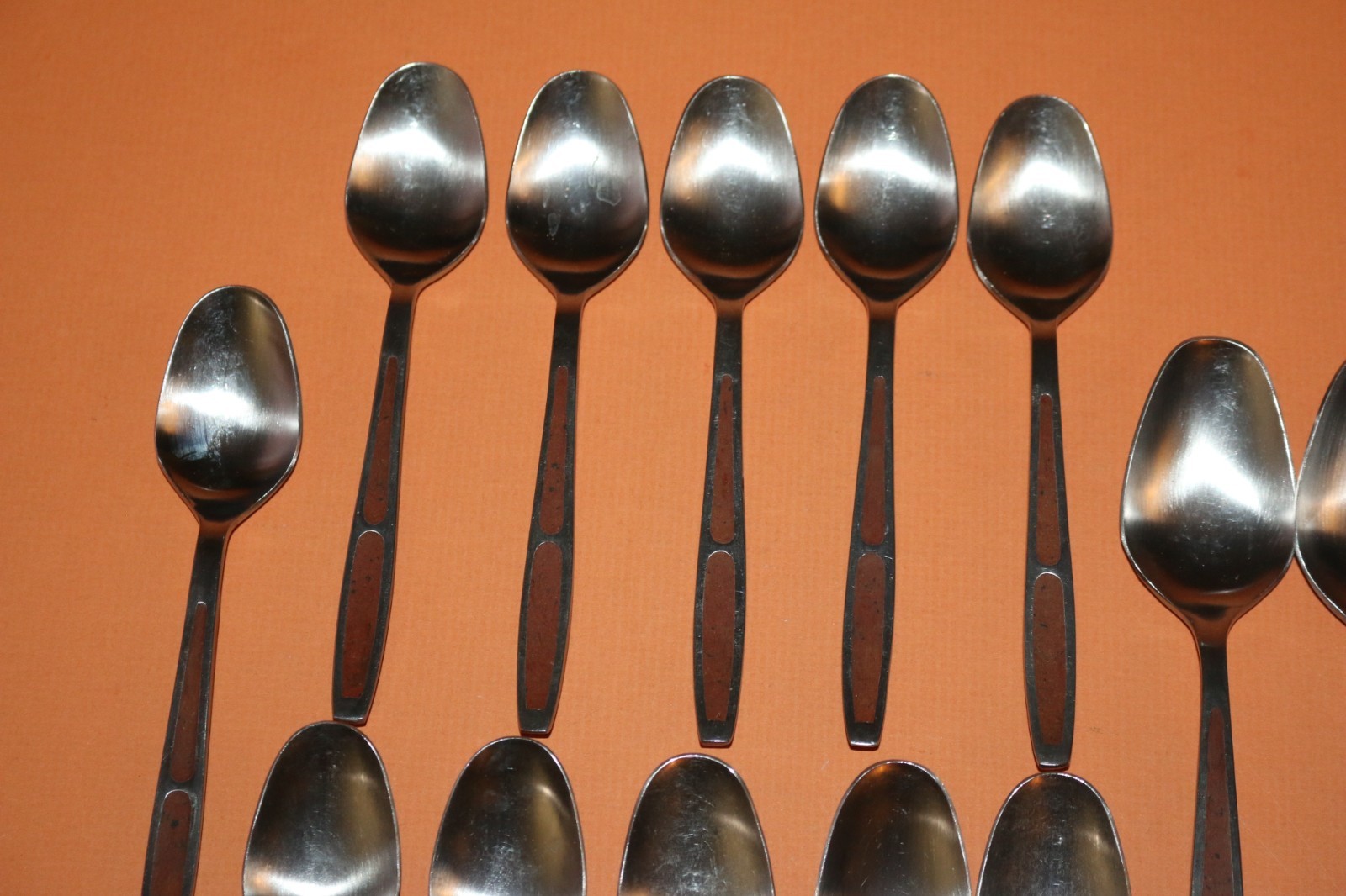 MCM SCANDI PLAYHOUSE Composite Wood Handled Silverware 37 piece Lot JAPAN gallery