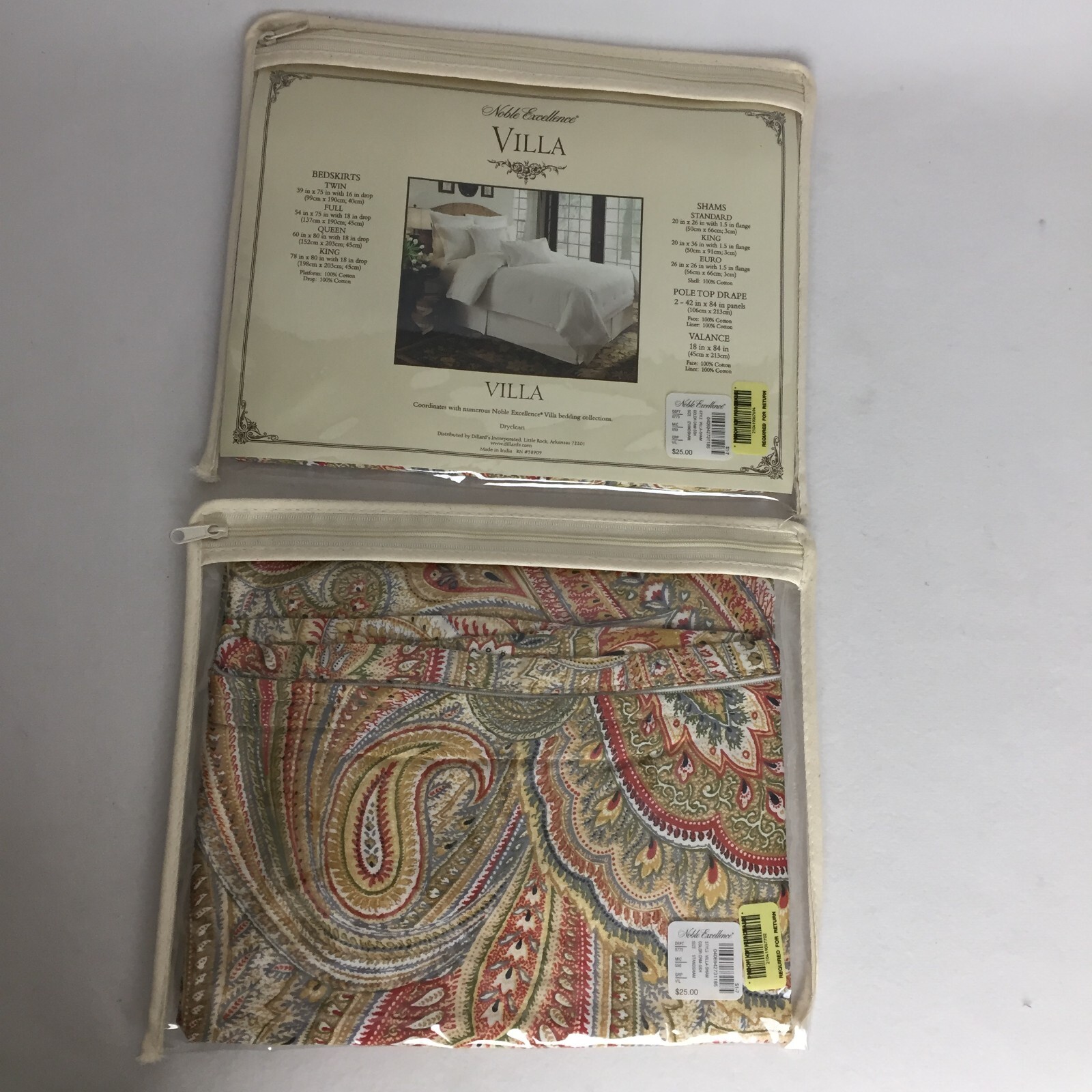 Noble Excellence Villa Standard Shams Gold Rust Gray Blue Paisley Set of 2 New gallery