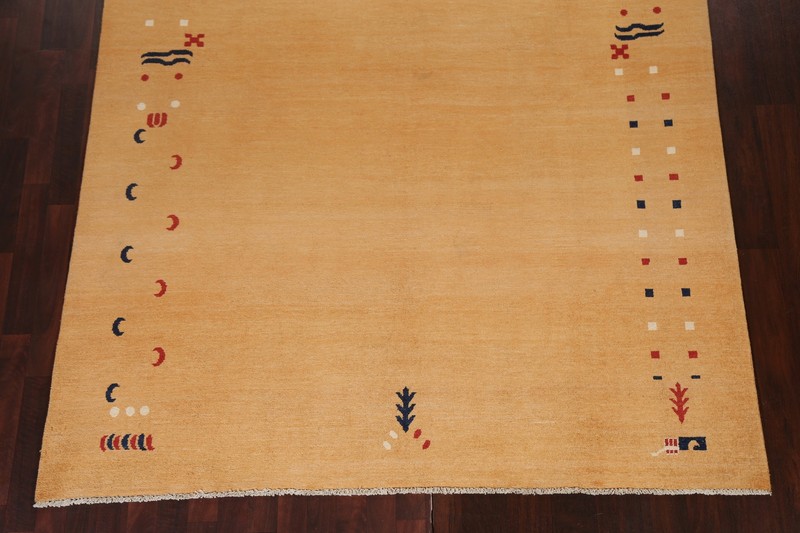 Bordered Gabbeh Contemporary Oriental Area Rug Hand-knotted WOOL Carpet 7x10 ft gallery
