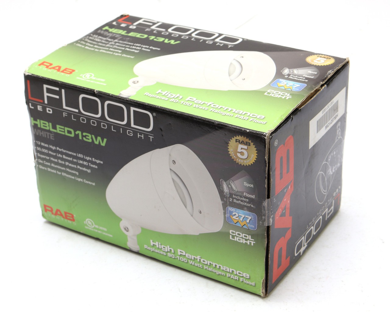 RAB Lighting HBLED13W LED Floodlight Fixture, 5000k gallery