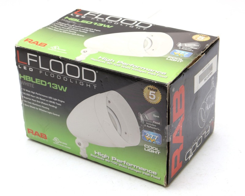 RAB Lighting HBLED13W LED Floodlight Fixture, 5000k gallery