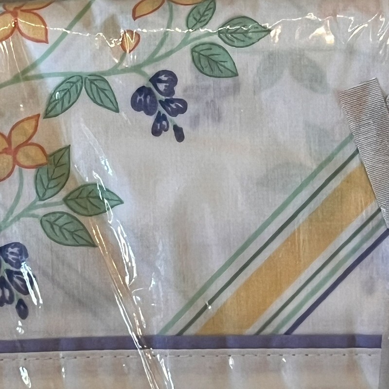 Wamsutta Twin Flat Sheet Percale Plus Victoria Stripe Floral Vintage gallery