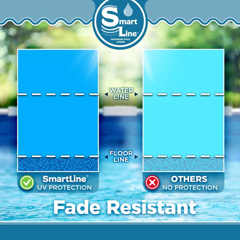 SmartLine Pebble Bottom 25 Gauge Overlap Swimming Pool Liner - Choose Size gallery