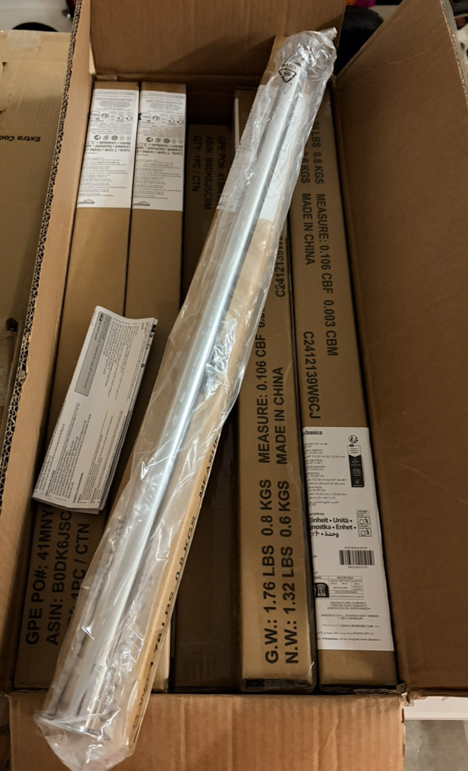 Closet Rod For Hanging Clothes, Chrome, Adjustable 30” to 48”, 50 Lb. Capacity gallery