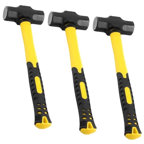 3 PCS 2lbs Sledge Hammers with Shock Absorption Handles - Solid Steel Heads gallery