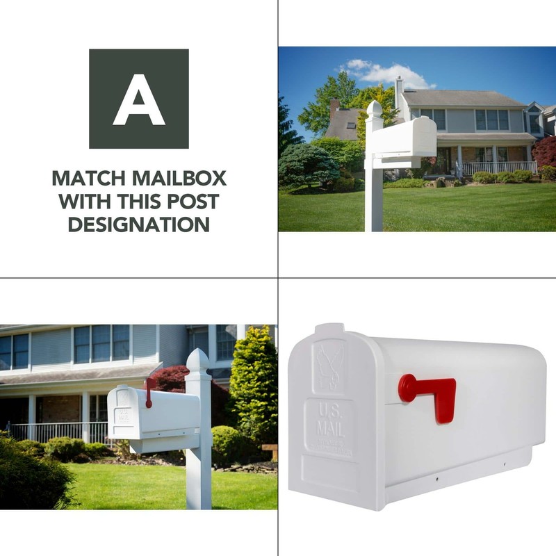 NEW WHITE MAILBOX Deluxe Polybox Durable Rust-Proof Polymer Post Mounted gallery