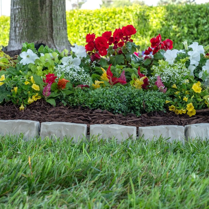 EasyFlex No Dig Landscape Edging 15FT Stone Look Garden Border Slate Gray gallery
