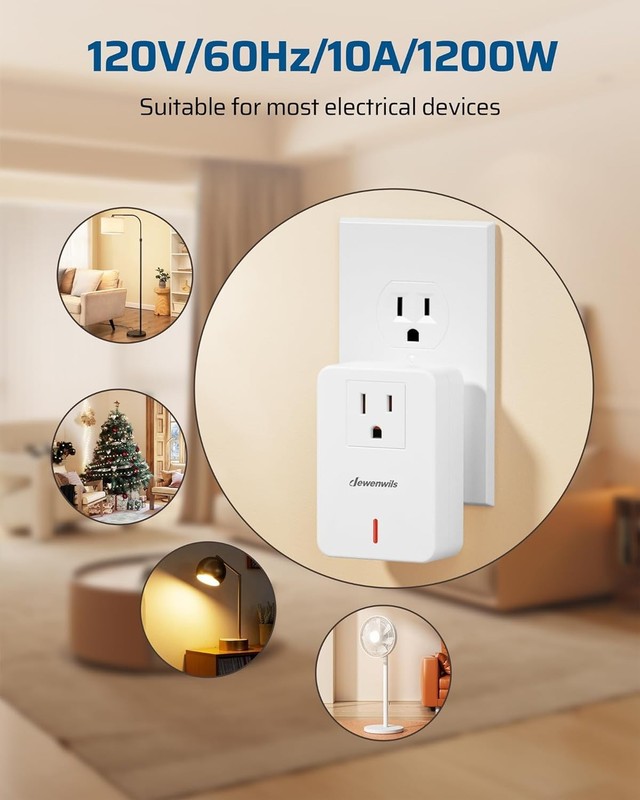DEWENWILS Remote Control Outlet Wireless Wall Mounted Light Switch, Electrical. gallery