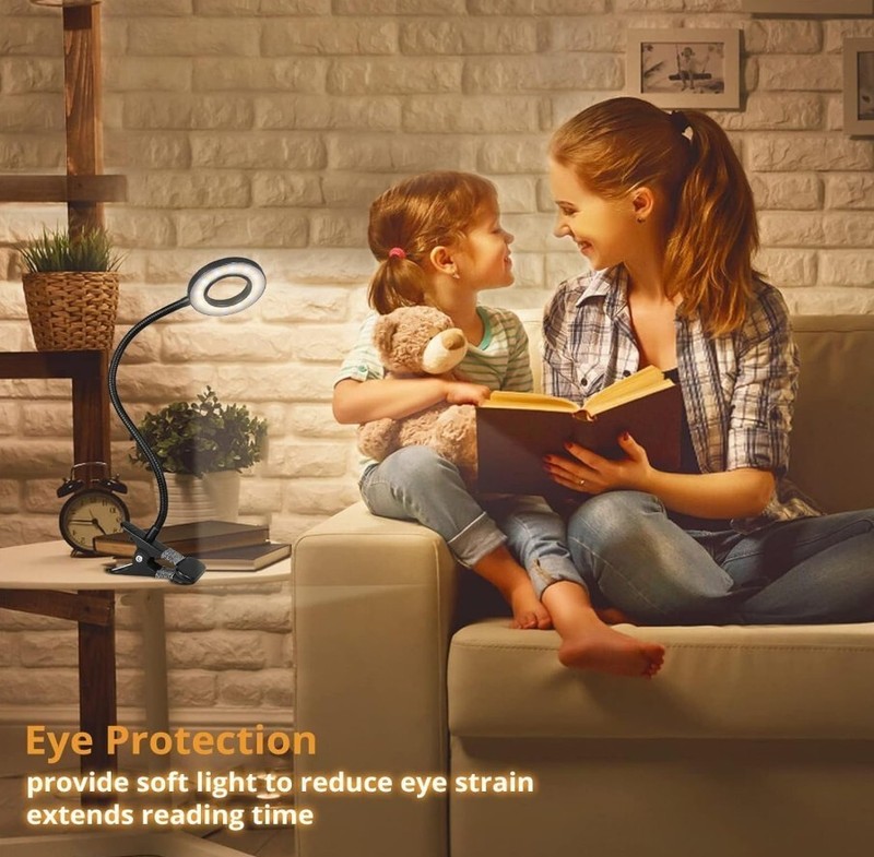 2pcs Clip on Light Reading Lights 48 LED USB Desk Lamp 3 Color 10 Dimmable D306 gallery