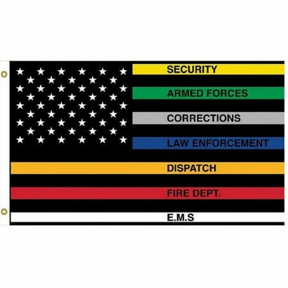 First Responders United States Striped Flag 3 x 5 Feet Police Military Fire Dept gallery