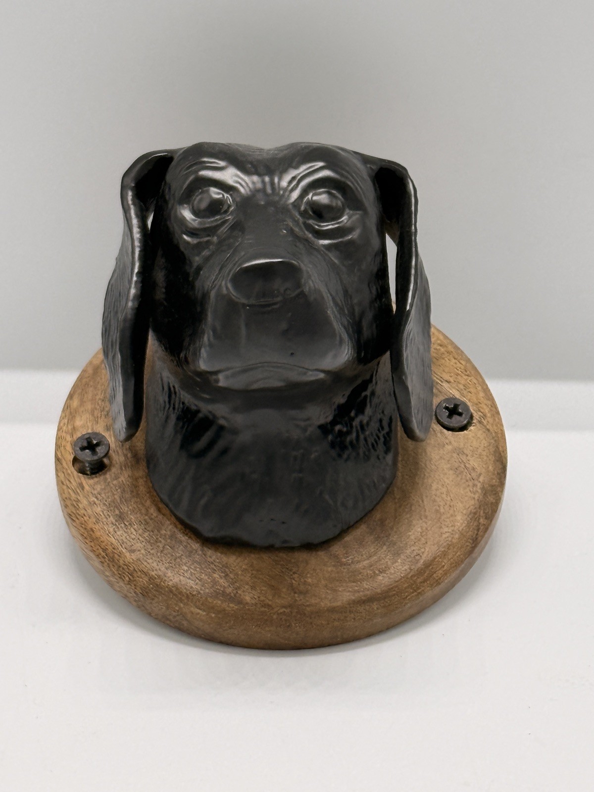 Pottery Barn ~ DOG HOOK~ Antique Bronze on Wood mount gallery
