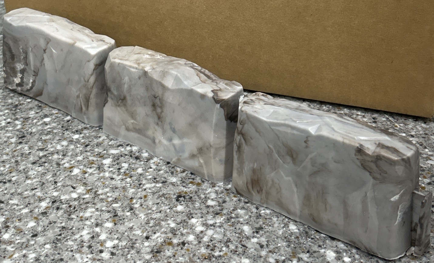 No-Dig Landscape Edging with Anchoring Spikes 3602B-15C Brown Granite Faux Stone gallery