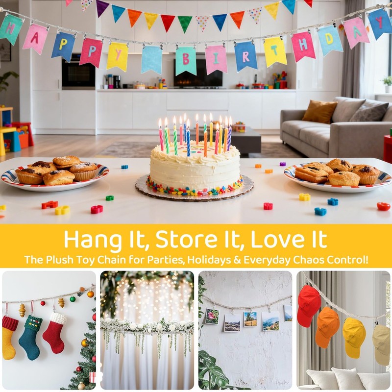 RAINFLOW 2PCS Hanging Stuffed Animals Storage Chain Stuffed Animal Chain Org... gallery