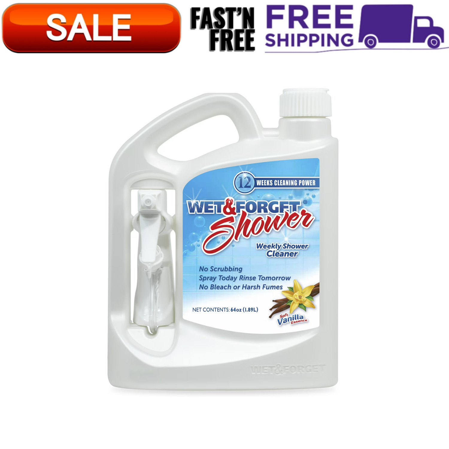 Wet Forget Weekly Shower Cleaner Vanilla Scent 64 fl oz Spray Bottle gallery