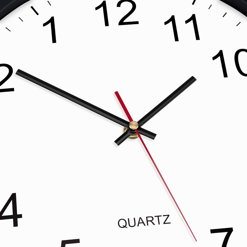 Black Backwards Wall Clock, Runs Counterclockwise, 12 Inch Silent Non Ticking Ba gallery