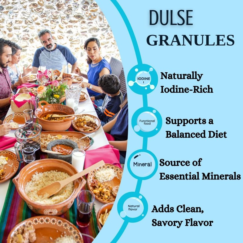 Organic Atlantic Dulse Flakes Granules 227Grams or 1/2 Lbs, Hand-Harvested, S... gallery
