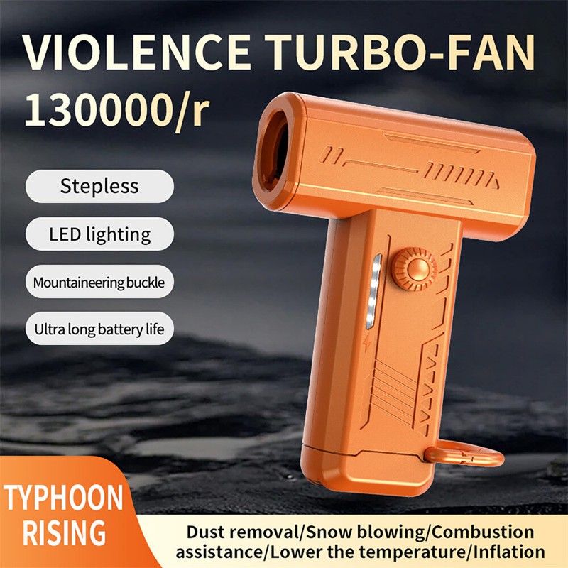 Handheld Dust Blower Stepless Speed Adjust Rechargeable Fan for Home Car Camping gallery
