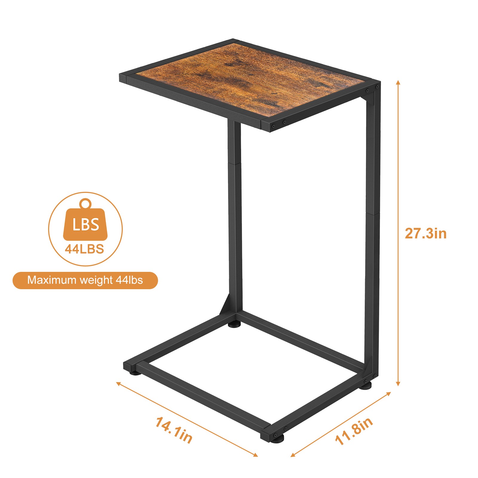 Rustic Brown C-Shaped Tables, End Table for Living Room Bedroom & Small Spaces gallery