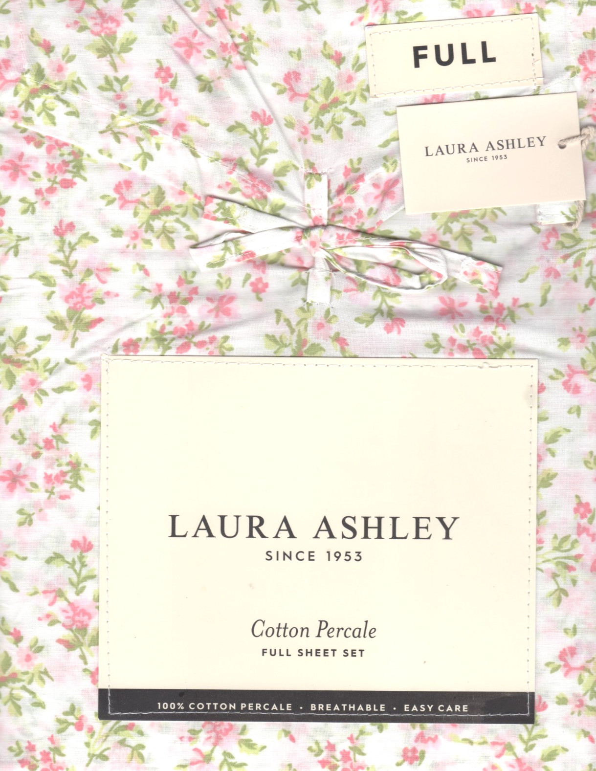 Laura Ashley Full Sheet Set Dianes Ditsy Pink Floral 4pc Cottage Farmhouse Chic gallery
