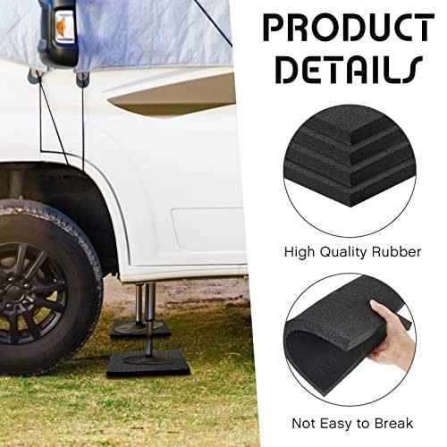 4 Pcs RV Leveling Blocks 12x12x0.75 Inch Thick Rubber RV Jack Pads Stabilizer gallery