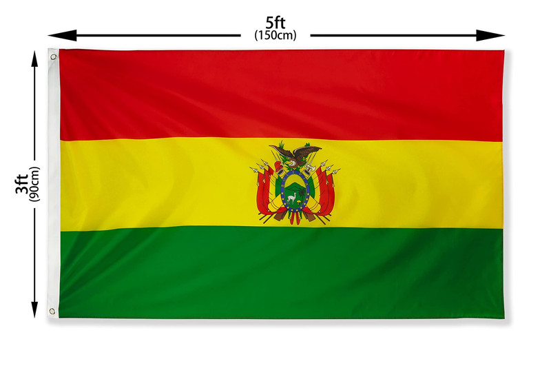 DANF Bolivia Flag 3x5 Ft Thick Polyester, Fade Resistant, Brass Black gallery