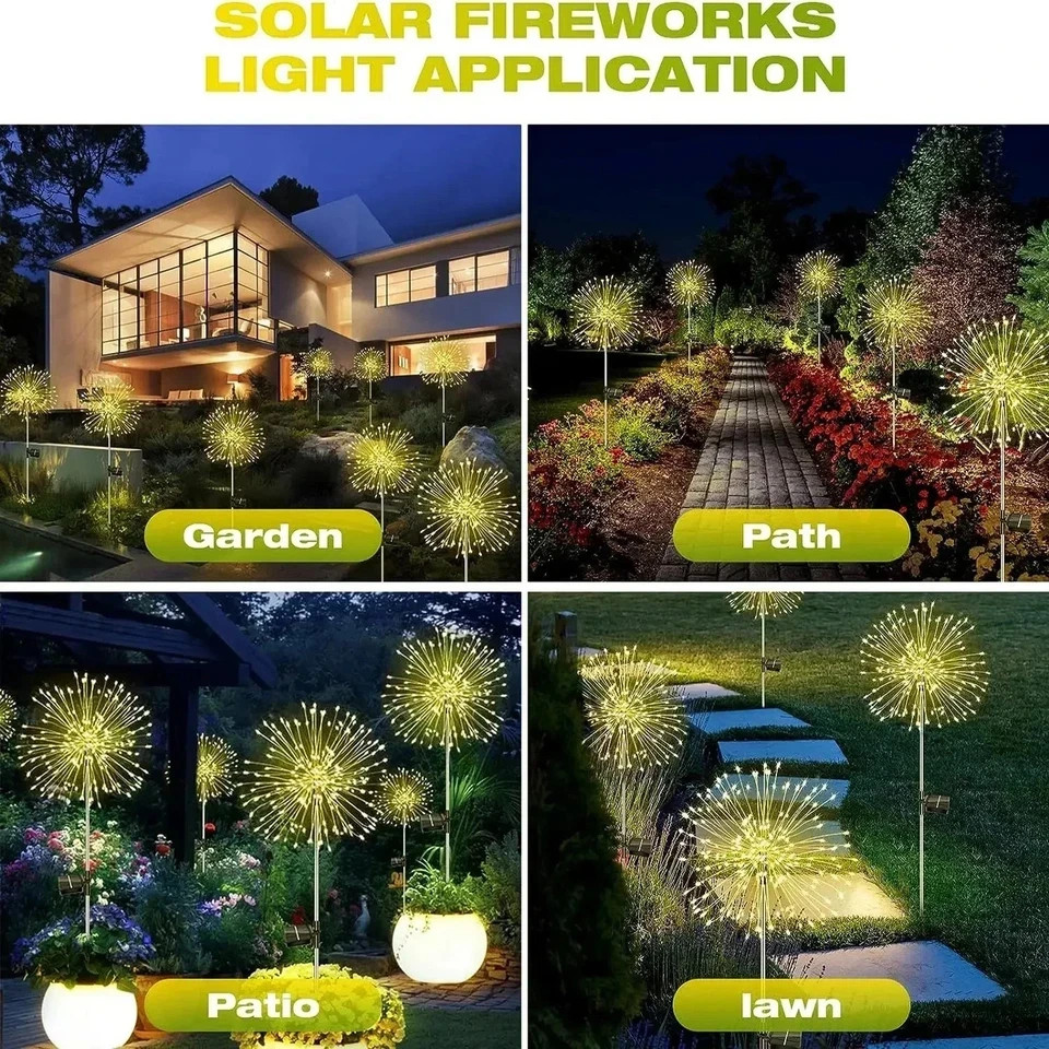 Outdoor LED Solar Firework Lights Garden Decoration Fairy Lights Waterproof Dand gallery