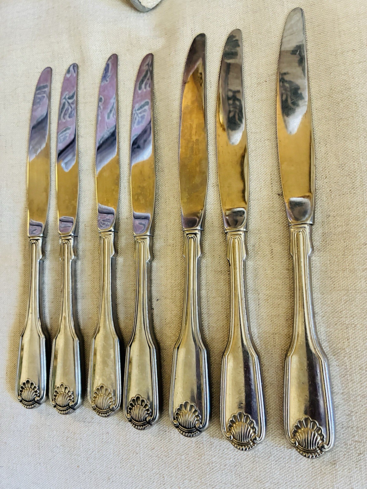 Oneida Classic Shell Stainless Flatware Silverware 7 Dinner Knives Knife Cube gallery