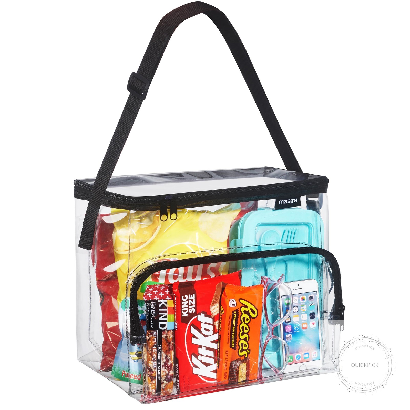 Clear Lunch Bag, Durable PVC Plastic See Through Lunch Bag with Adjustable Shoul gallery