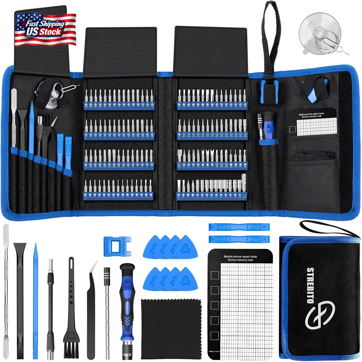 STREBITO Electronics Precision Screwdriver Sets 142-Piece with 120 Bits Magnetic gallery